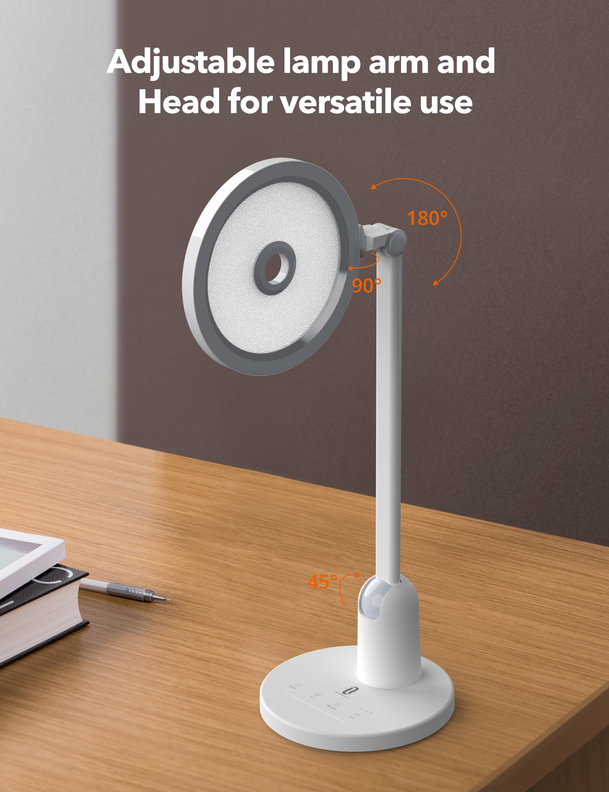 full-spectrum LED desk lamp in use
